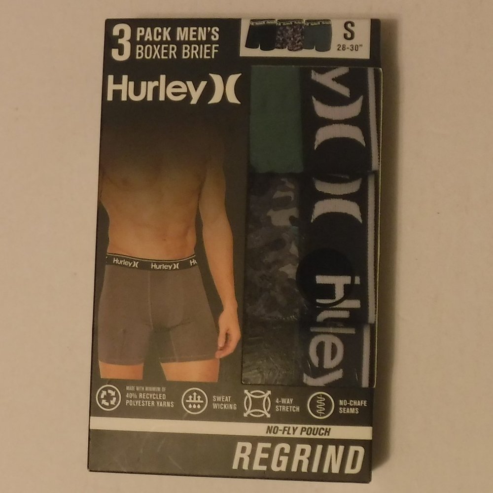 Hurley Men's 3 Pack Boxer Briefs Size S 28-30" New